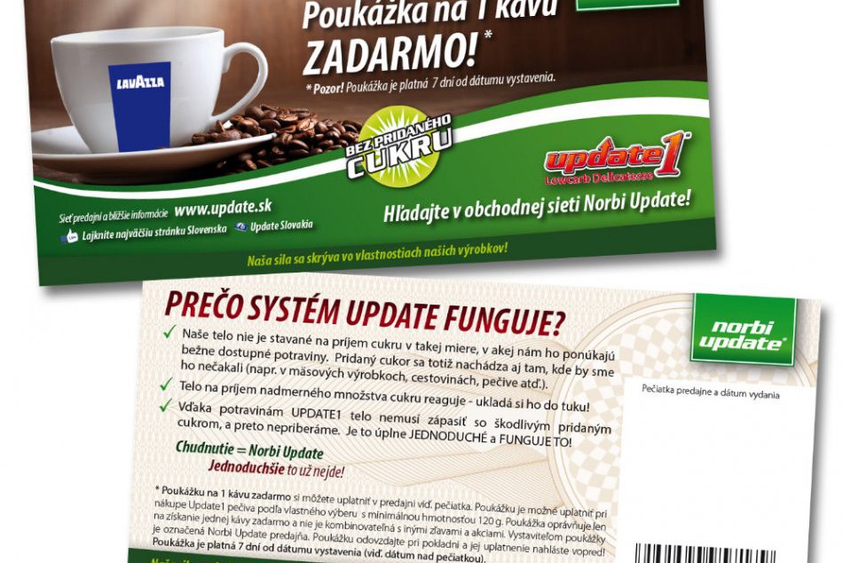 Predajne Norbi Update lákajú kávou zadarmo a pečivom za polovičnú cenu